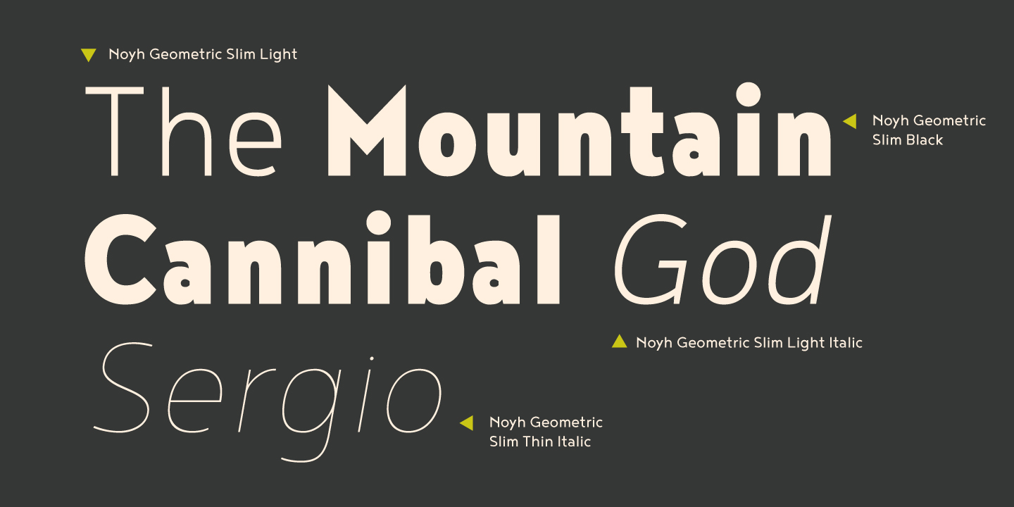 Пример шрифта Noyh Geometric Slim Light Italic
